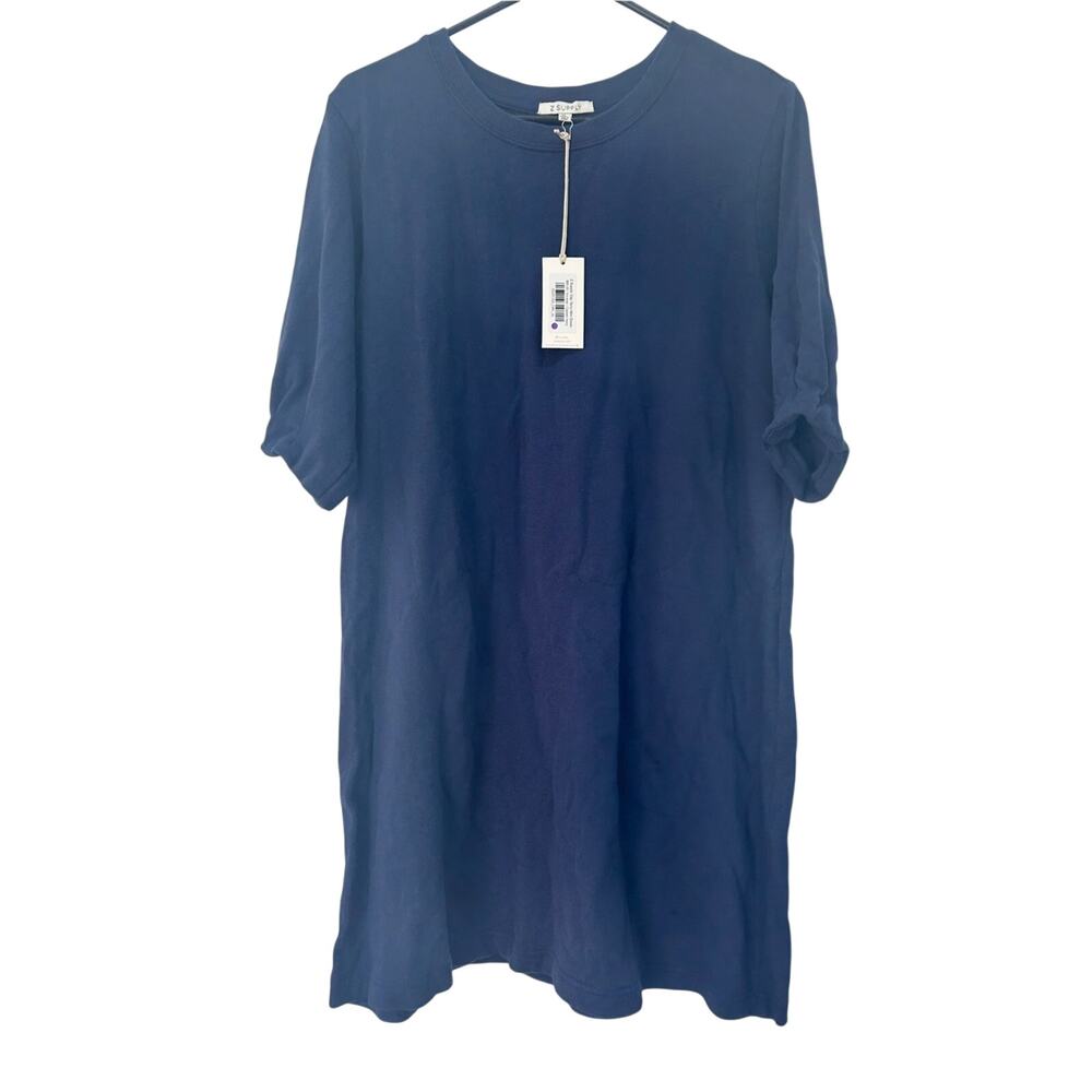NWT Z Supply Navy Gigi Terry Short-Sleeve Crewneck Dress Size XL